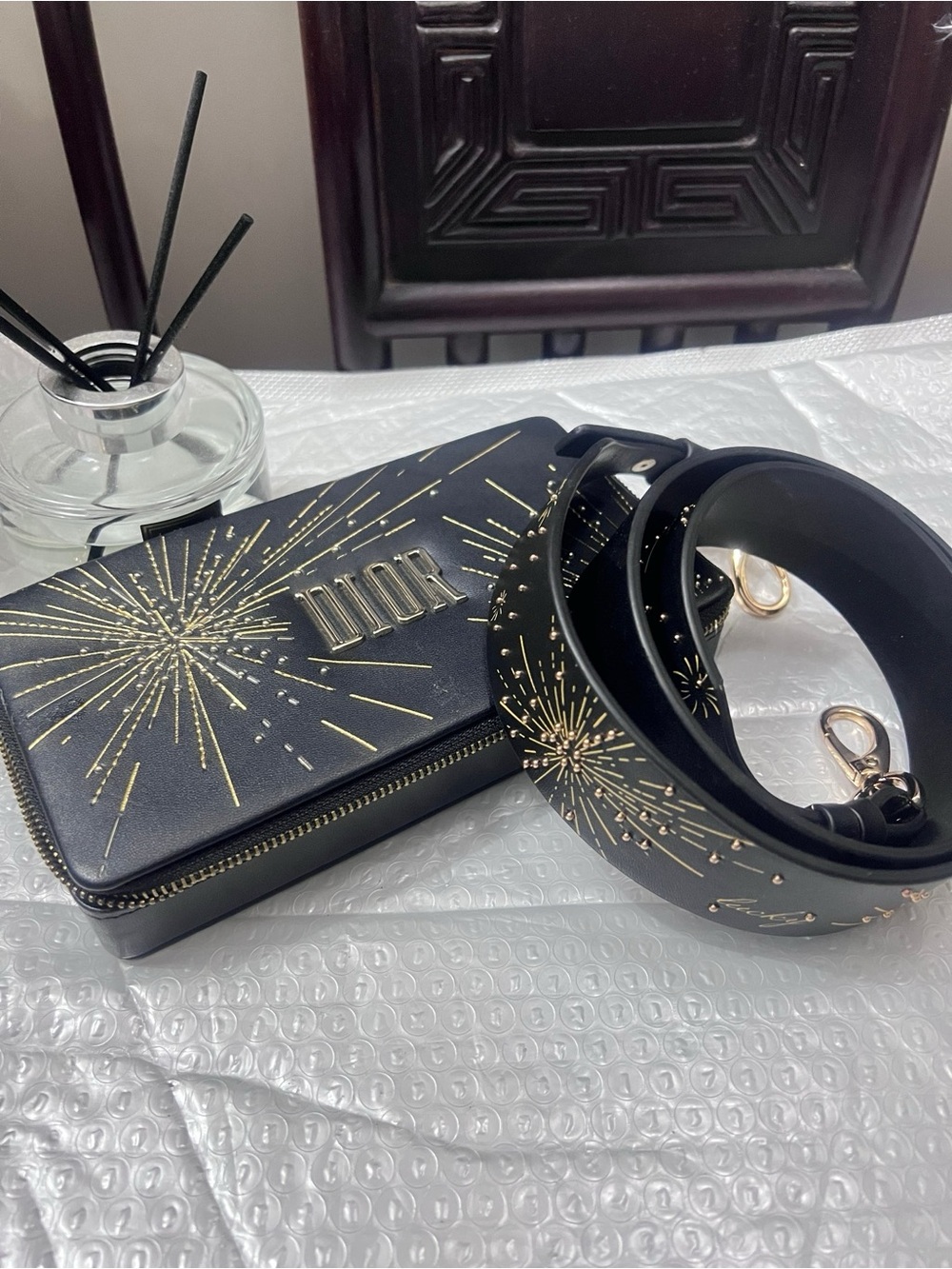 【DIY】Used Dior Convented Cosmetic Pouch Crossbody Bag with strap - Picture 2 of 9